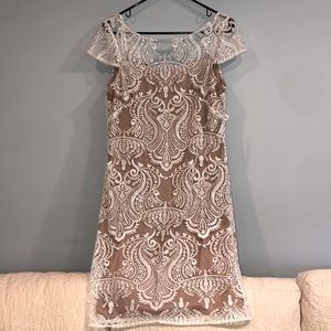 Gorgeous dress barn nude and white dress